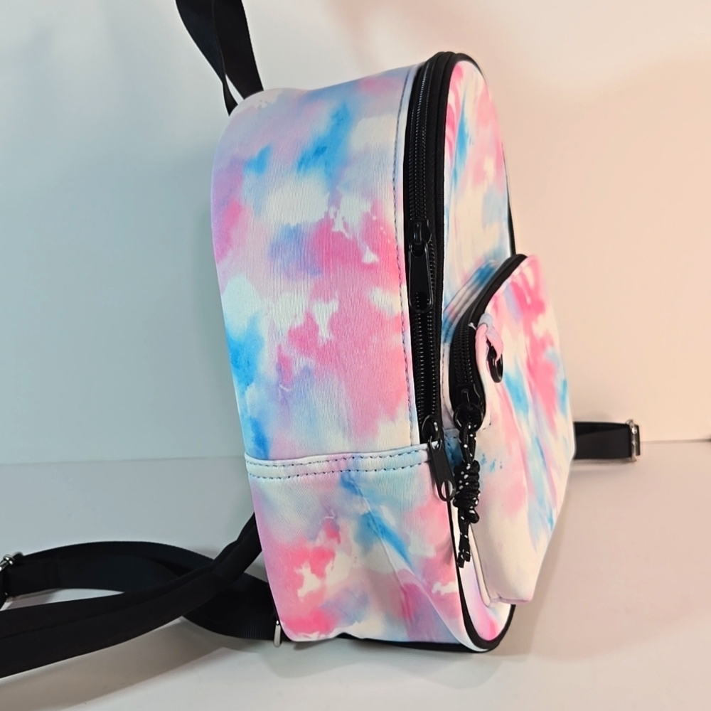 NWT Tie-Dye Backpack Pink Blue Zippers - Picture 3 of 11